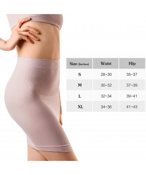 Slips Women's Shapewear Slip High Waisted Butt Lifter Firm Tummy Control Half Slip Body Shaper - Nude(2 Pack) - CZ186E4NG07