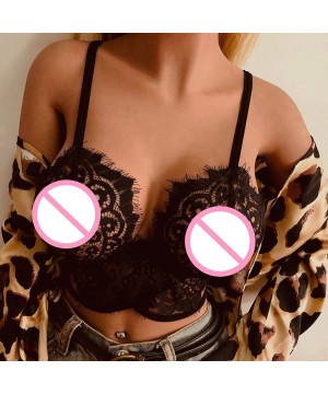 Bras Women Sexy Tops-Solid Color Bralette Bustier Crop Sheer Unpadded Ladies Bra - X5-black - C819EOD5ZTM