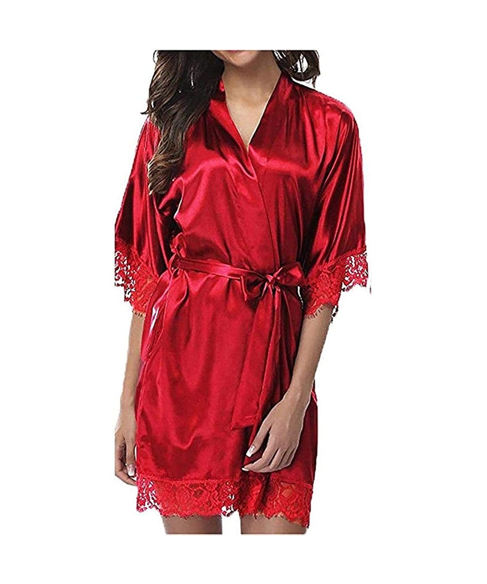 Nightgowns & Sleepshirts Women Erotic Nightgown Smooth Loose Temptation Sexy Lace Night Dress Nightgowns & Sleepshirts - Red ...