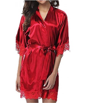 Nightgowns & Sleepshirts Women Erotic Nightgown Smooth Loose Temptation Sexy Lace Night Dress Nightgowns & Sleepshirts - Red ...