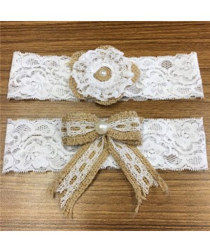 Garters & Garter Belts Rustic Garters for Bride- Country Burlap Flowers Lace Wedding Garter Chic Lovely Bridal Garters Set - ...