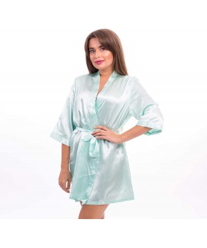 Robes Satin Robe for Bride Bridesmaid Party with Rose-Gold Glitter - Mint-bridesmaid - C9190T2GUSH