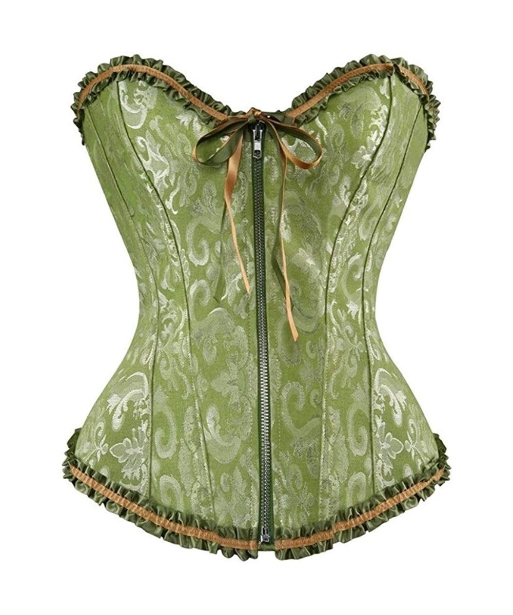 Bustiers & Corsets Corset Ladies' Sexy Bodice Lingerie Comfortable and Soft Tight-Fitting Tight-Fitting Belt a (Green2 Size 4...