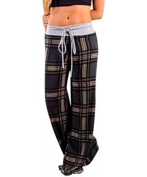 Bottoms Women's Pajama Pants- Casual Cat Prints Drawstring Trousers Leggings - Dark Gray - C218NKEK920