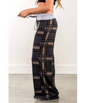 Bottoms Women's Pajama Pants- Casual Cat Prints Drawstring Trousers Leggings - Dark Gray - C218NKEK920