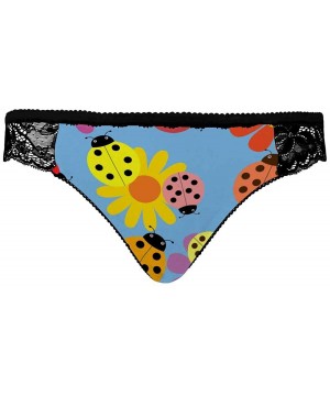 Thermal Underwear Womens Underwear Hipster Panties with Lace and Patterns Ladybugs and Flowers - Multi 1 - C519E78IYNY