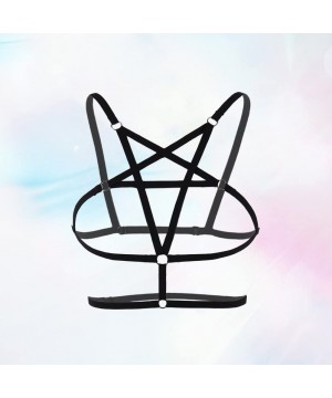 Accessories Women Bra Harness Body Caged Bralette Cupless Strappy Lingerie Hollow Five-pointed Star Harness Underwear(Black) ...