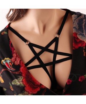 Accessories Women Bra Harness Body Caged Bralette Cupless Strappy Lingerie Hollow Five-pointed Star Harness Underwear(Black) ...