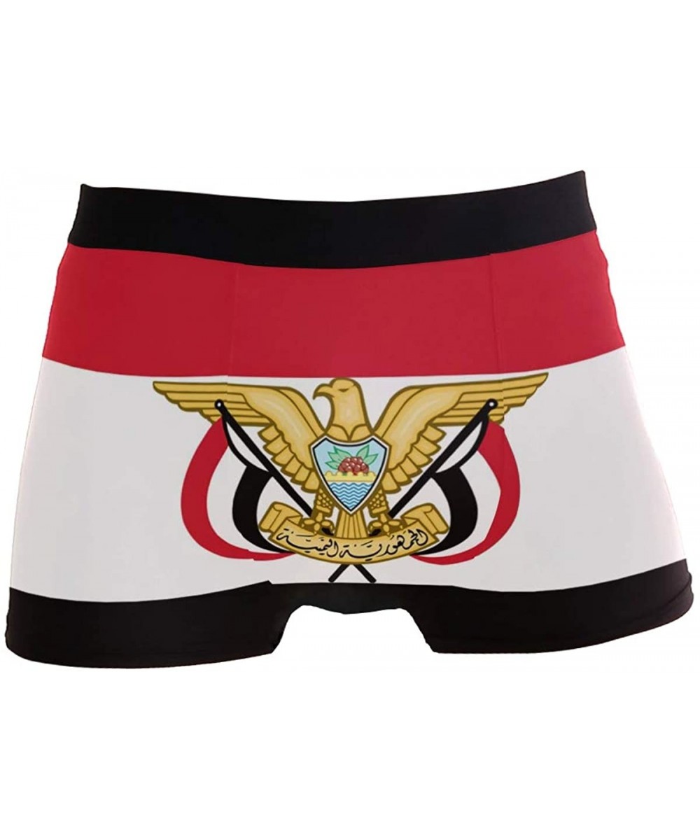 G-Strings & Thongs Breathable Boxer Brief Underwear Mens Boys Yemen Flag and National Emblem - Black - C318YZ9N8AX