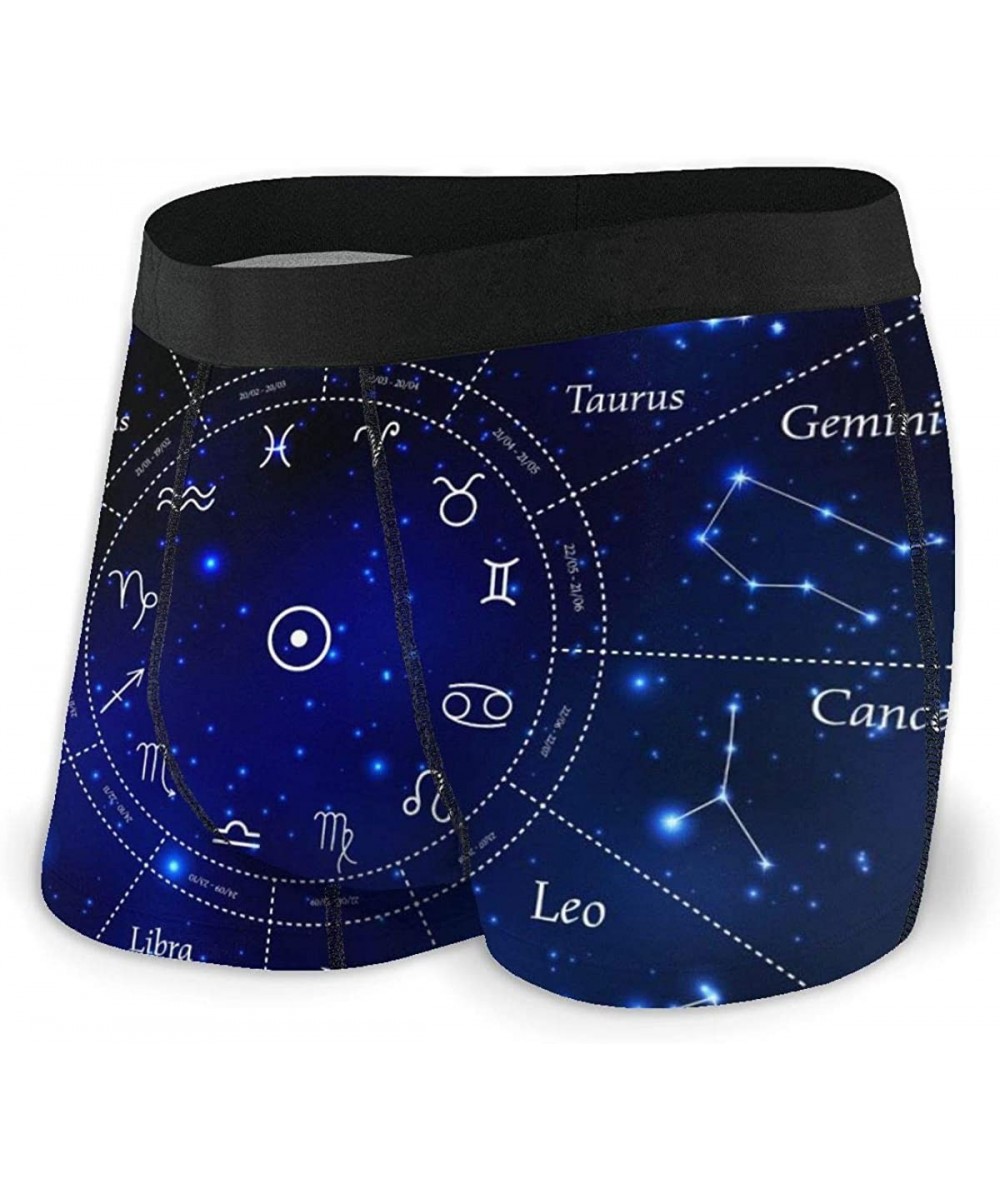 Boxer Briefs Multicolor Feather Down Men's Boxer Brief Underwear with Flex Waistband - Zodiac Constellations - CE199UDMW2K