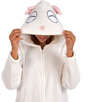 Sets Women's Plush Adult Animal Hood Onesie Pajama - Snowy Owl - C518YWS6GZT