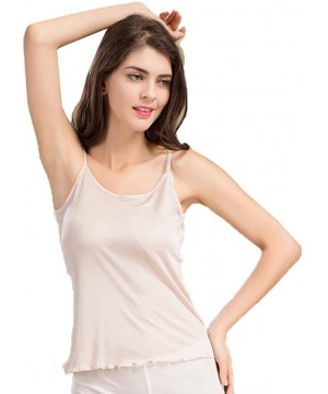 Camisoles & Tanks Womens 100% Silk Camisole Lingerie V-Neck Tank Top (M- Nude) - CN1845W905L