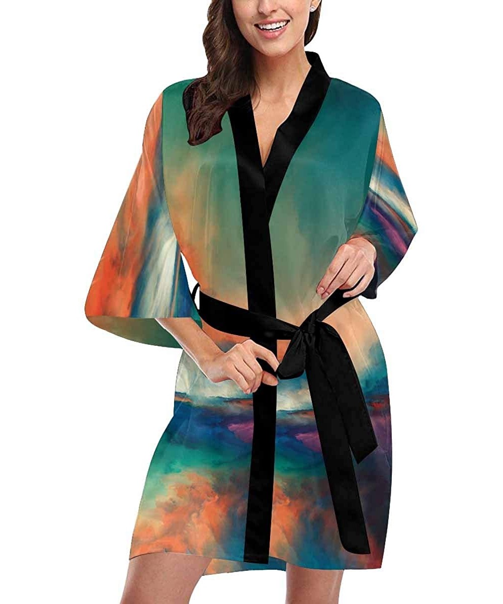 Robes Custom Sunsets Landscape Women Kimono Robes Beach Cover Up for Parties Wedding (XS-2XL) - Multi 1 - CL194UDKY4N