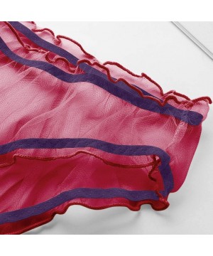 Tops Female Personality Multicolor Transparent Mesh Sexy Lace Lingerie Ladies Panties Sexy Underwear - Wine - CP195AQO93L