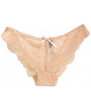 Robes Fashion Delicate Women Translucent Underwear Sheer Lace Tank Lace Sexy Underpant - Brown - CQ194L8RRR2