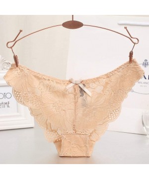 Robes Fashion Delicate Women Translucent Underwear Sheer Lace Tank Lace Sexy Underpant - Brown - CQ194L8RRR2