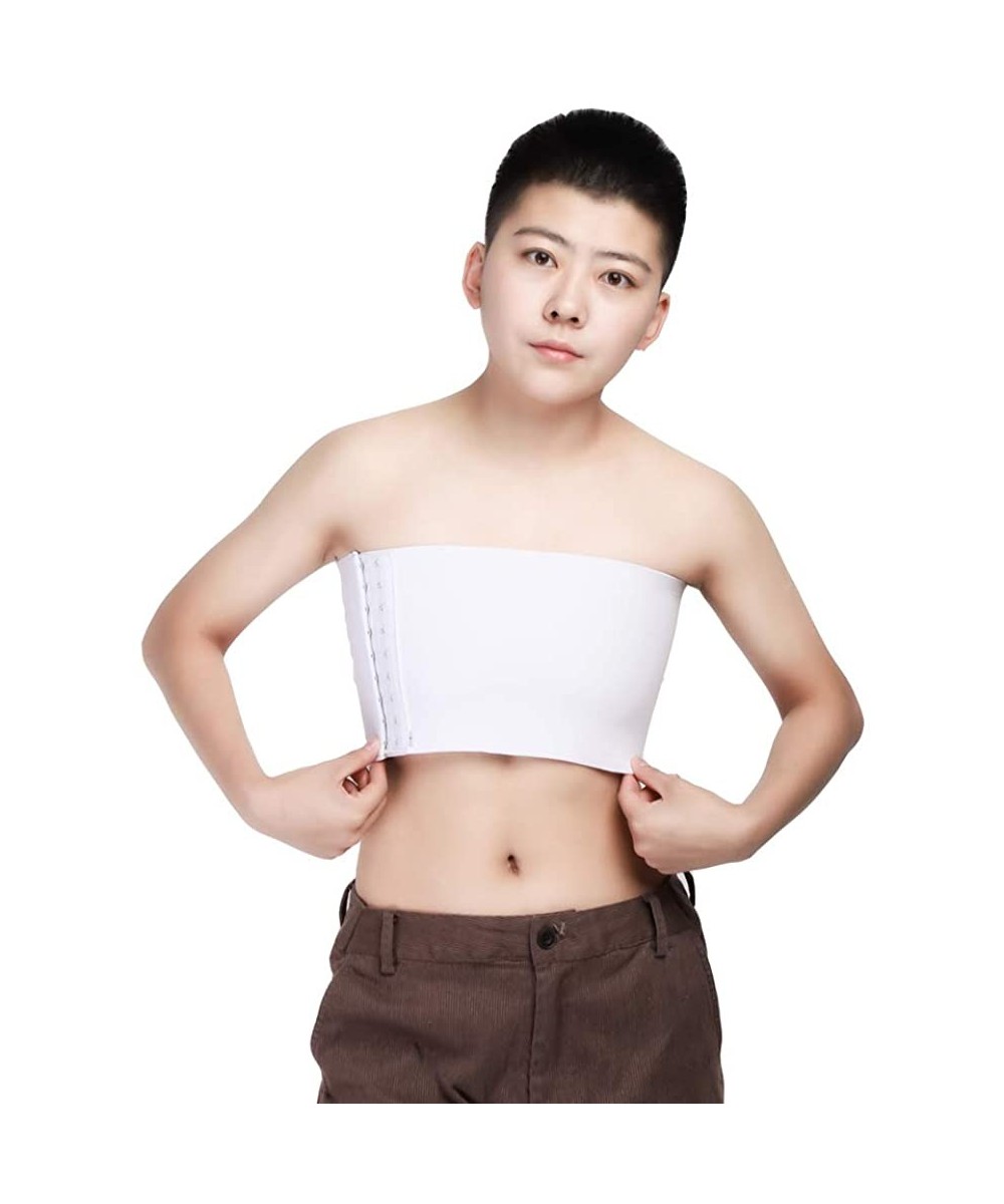 Bustiers & Corsets Strong Elastic Band Strapless Chest Binder for Tomboy Trans Lesbian - White - CV192ON89EM