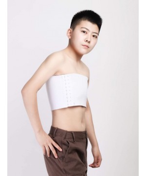 Bustiers & Corsets Strong Elastic Band Strapless Chest Binder for Tomboy Trans Lesbian - White - CV192ON89EM