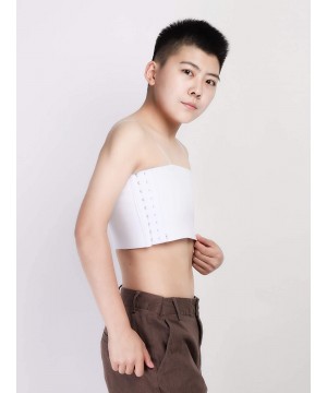 Bustiers & Corsets Strong Elastic Band Strapless Chest Binder for Tomboy Trans Lesbian - White - CV192ON89EM