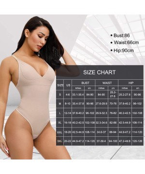 Shapewear Women's Open Bust Tummy Control Shapewear Thong High Waist Ladies Bodysuits - Beige1 - CL195AGUYMH