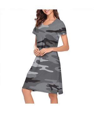 Nightgowns & Sleepshirts Women's Camouflage Animal Sheep Goat Short Sleeve Nightgown Soft Sleeping Shirts Loungewear Nightshi...