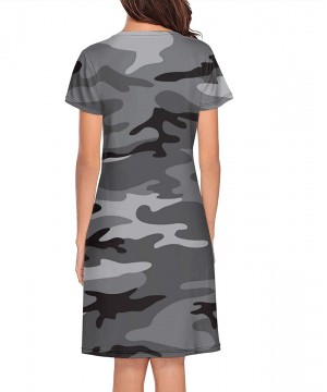 Nightgowns & Sleepshirts Women's Camouflage Animal Sheep Goat Short Sleeve Nightgown Soft Sleeping Shirts Loungewear Nightshi...