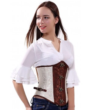 Bustiers & Corsets Women's Punk Rock Faux Leather Corset Bustier Basque Waist Cincher Bustier Lingerie - Underbust 2980brown ...