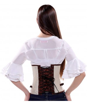 Bustiers & Corsets Women's Punk Rock Faux Leather Corset Bustier Basque Waist Cincher Bustier Lingerie - Underbust 2980brown ...