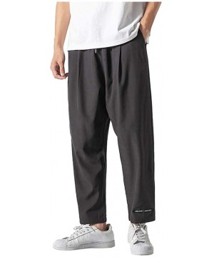 Bikinis Men Casual Pants Relaxed-fit Straight-Leg Trouser Fashion Loose Joggers Sweatpants - Dark Gray - CH18UWNNUII