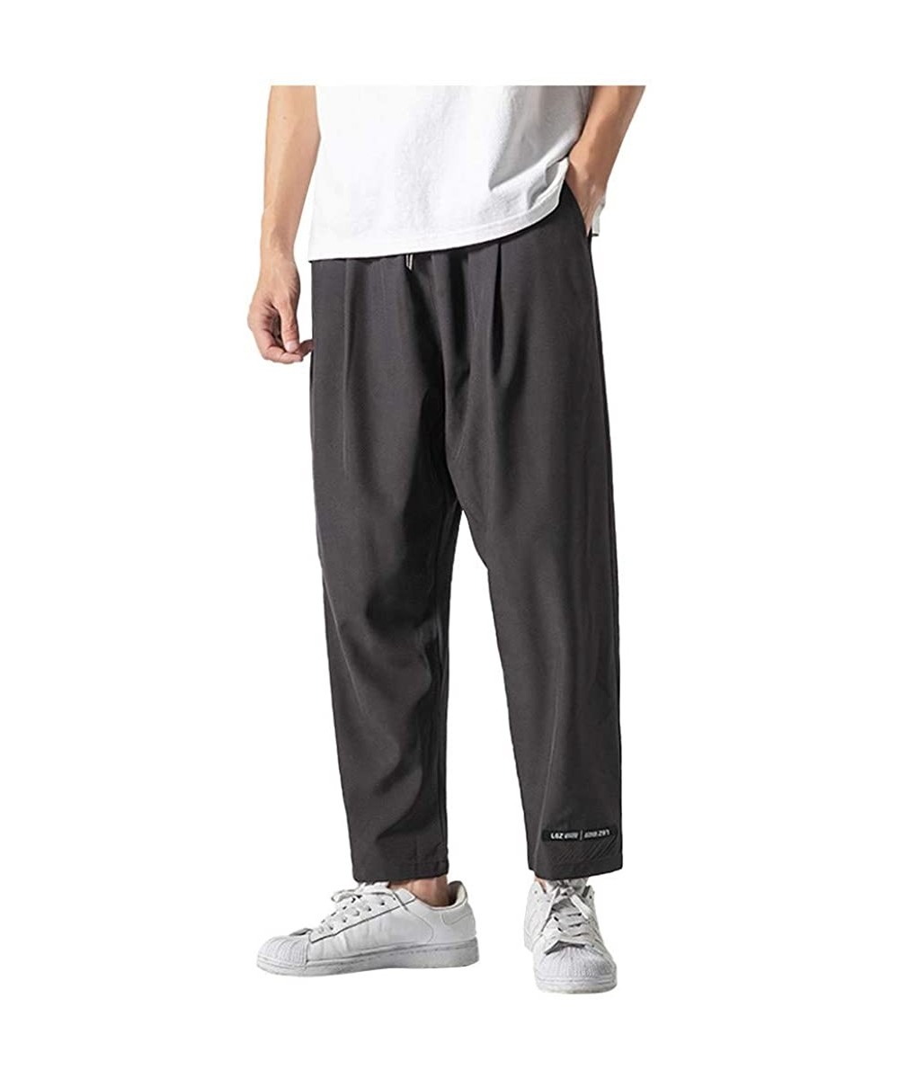 Bikinis Men Casual Pants Relaxed-fit Straight-Leg Trouser Fashion Loose Joggers Sweatpants - Dark Gray - CH18UWNNUII