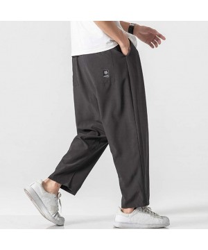 Bikinis Men Casual Pants Relaxed-fit Straight-Leg Trouser Fashion Loose Joggers Sweatpants - Dark Gray - CH18UWNNUII