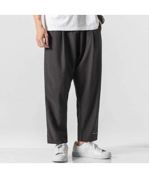 Bikinis Men Casual Pants Relaxed-fit Straight-Leg Trouser Fashion Loose Joggers Sweatpants - Dark Gray - CH18UWNNUII