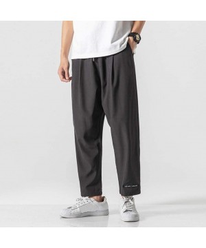 Bikinis Men Casual Pants Relaxed-fit Straight-Leg Trouser Fashion Loose Joggers Sweatpants - Dark Gray - CH18UWNNUII