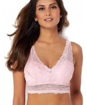 Bras Soft Stretch Lacy Bra with Adjustable Straps and Removable Pads - Pink - CR194RNY55H