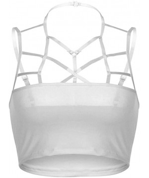 Thermal Underwear Women Sexy Wireless Sport Bra Lace Bandage V-Neck Tank Tops Lingerie Vest - White 04 - CG1979UHOIM