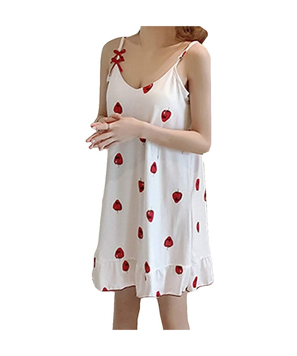 Baby Dolls & Chemises Women Home Suspender Sexy Lady Dress Nightdress Sleeveless Lovely Pajamas - E - C9198H0S5TE