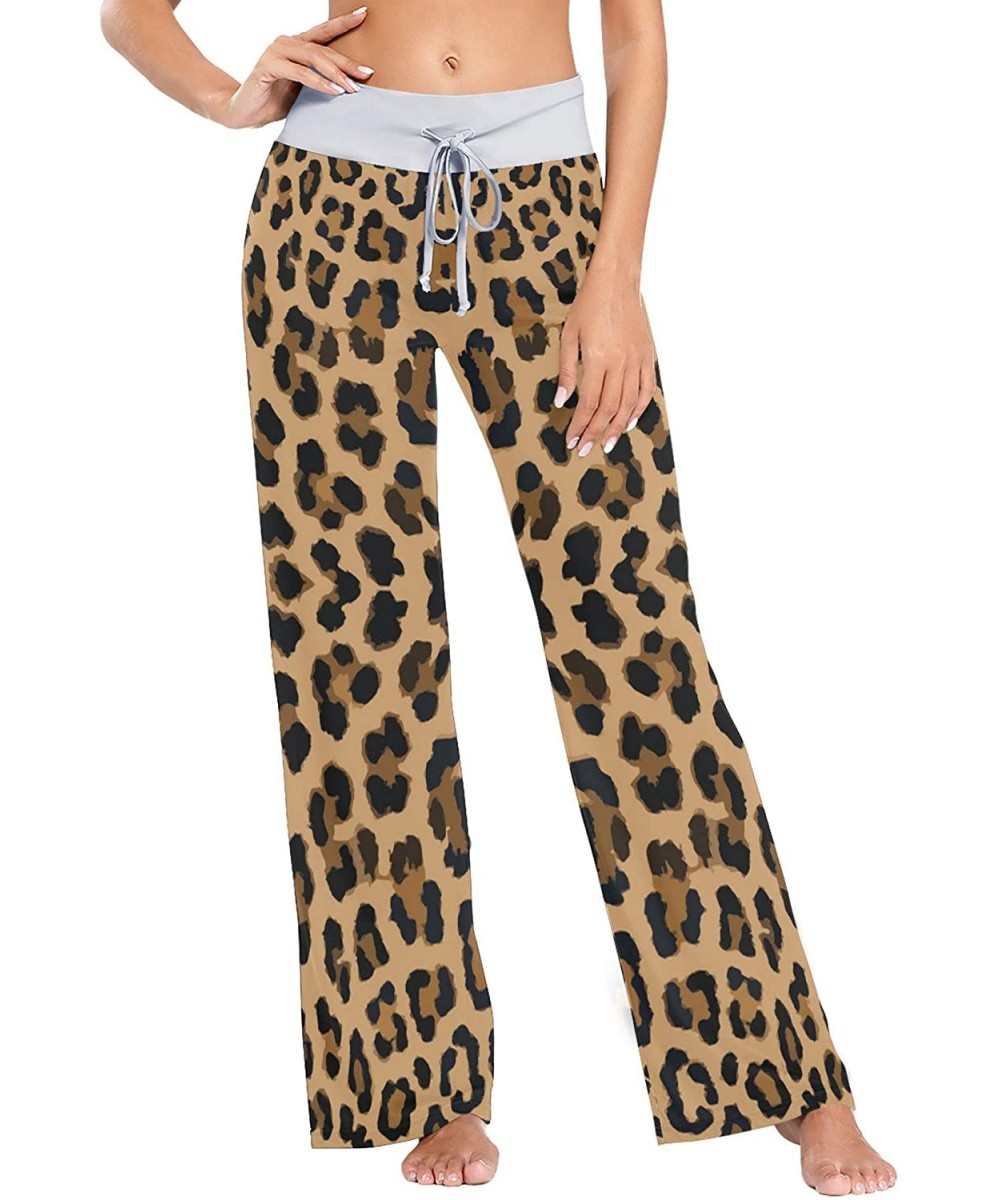 Bottoms Leopard Print Skin Women's Pajama Pants Loose Drawstring Lounge Pants Sleepwear - CZ19C4Y23XA