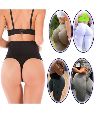 Shapewear Women's Butt Lifter Lace Boy Shorts Body Shaper Enhancer Panties - Black(thong Panty) - C218YGSQ7TU