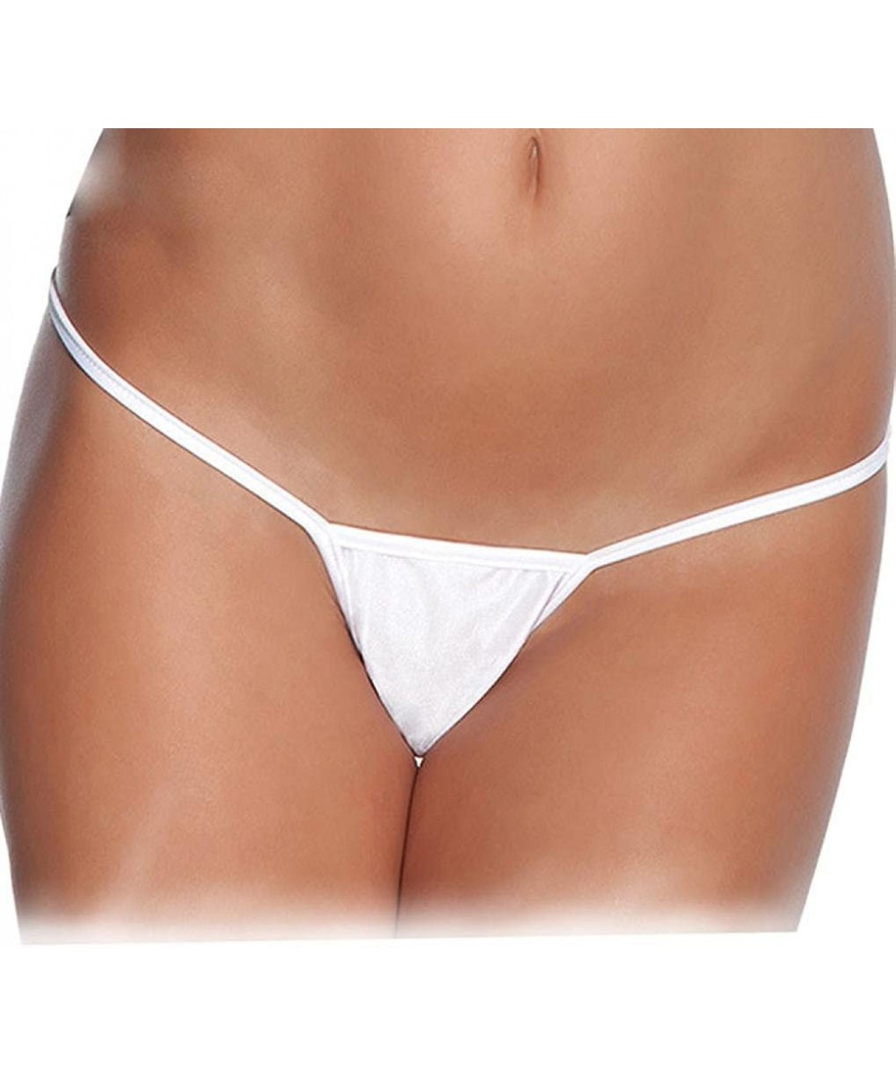 Panties Underwear- Women Sexy G-Strings Thongs Cotton Panties - White - CB12D9L7A0F