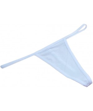 Panties Underwear- Women Sexy G-Strings Thongs Cotton Panties - White - CB12D9L7A0F