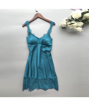 Bras New Women Lace Teddy Lingerie Sexy Deep V One Piece Nightdress Underwear - Blue - CW197ZOLEKT