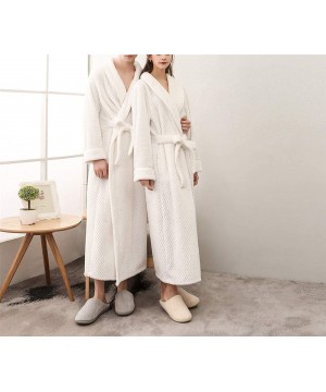 Robes Men's Winter Lengthened Bathrobe Home Clothes Shawl Long Sleeved Robe Coat Men Robe Bathrobe Men - B - C0194XC0O3S