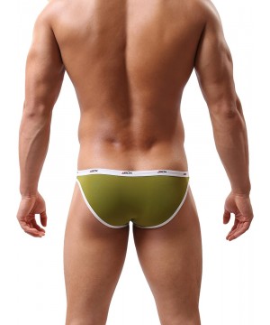 Briefs Mens Briefs Soft and Comfortable Nylon Low Waist Swim Underwear - Green - CL18D9NG8GH