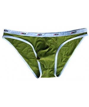 Briefs Mens Briefs Soft and Comfortable Nylon Low Waist Swim Underwear - Green - CL18D9NG8GH