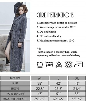 Robes Womens Loungewear Plush Fleece Bath Robes Cosy Housecoats - Grey - C8186033DS6