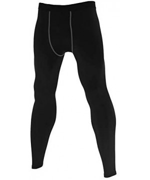 Thermal Underwear Mens Thermal Fleece Shirt/Fleece Lined Long Johns/Thermals Top and Bottom Set for Cold Weather - Bottom-bla...