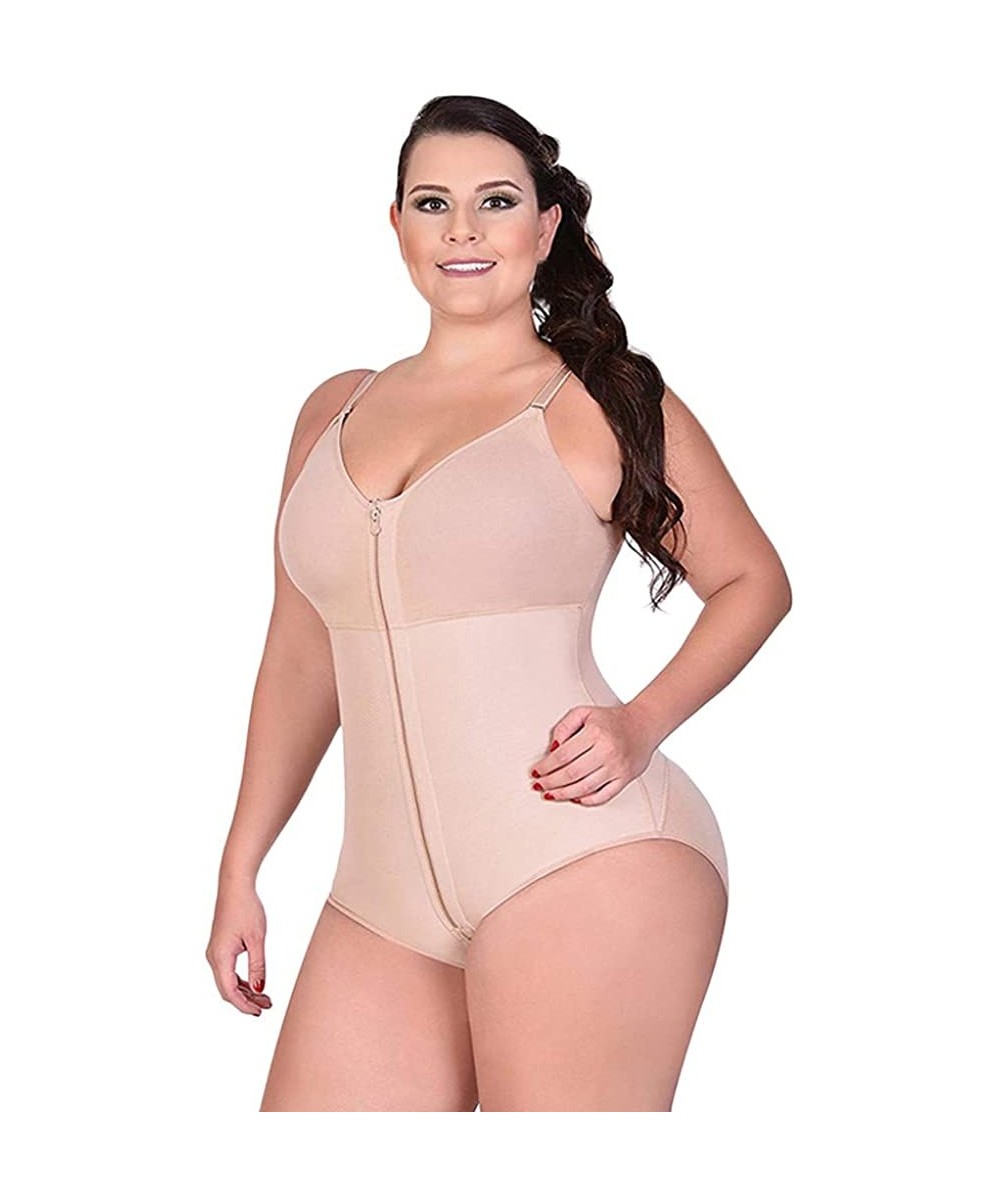 Shapewear Women's Seamless Firm Control Shapewear Faja Open Bust Bodysuit Jumpsuit Body Briefer Shaper Corset Cincher - Khaki...