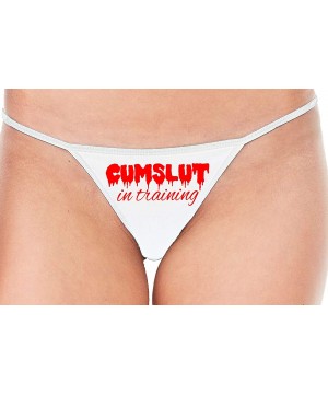 Panties Cumslut in Training Submissive Oral Sub Slut Sexy White Thong - Red - CQ18ZZU88YR