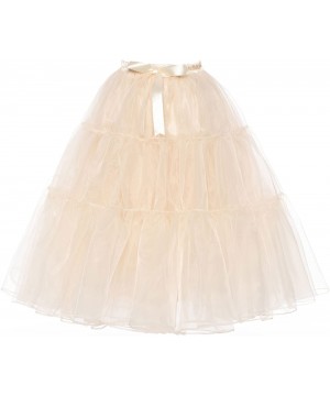 Slips Women's 1950s Petticoat Slip A Line Short Skirt Crinoline Knee Length - Gold - CT189QEM29Y