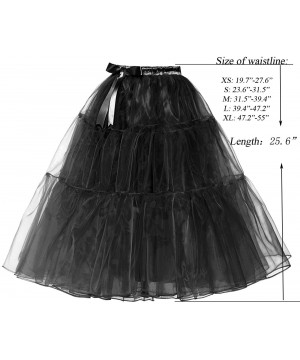 Slips Women's 1950s Petticoat Slip A Line Short Skirt Crinoline Knee Length - Gold - CT189QEM29Y